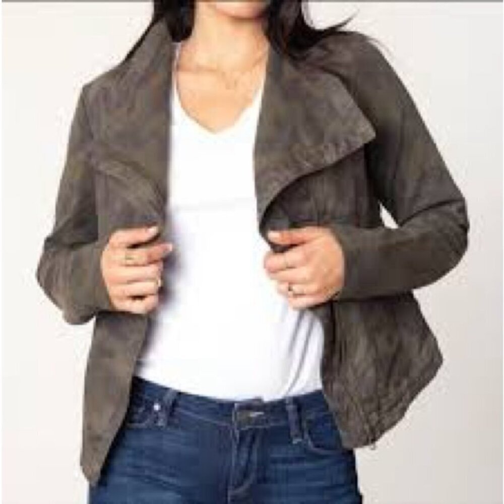 Marrakech Anthropologie Camo Moto Jacket S Faux Suede